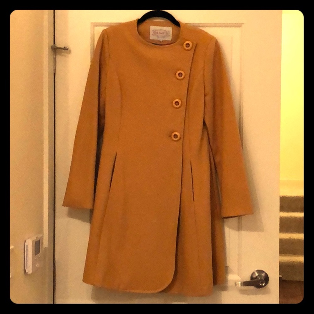 Vintage-inspired pea coat with button accents